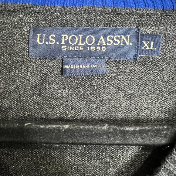 U. S. Polo Association Men’s Sweater - Gray/Black/Blue - XL - Picture 5 of 5